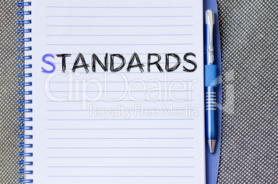 Standards write on notebook