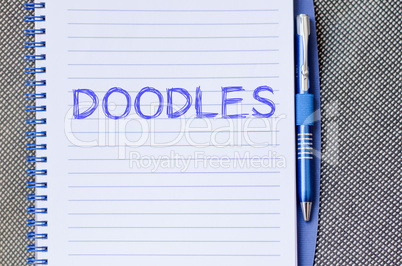 Doodles write on notebook