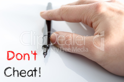 Don't cheat text concept