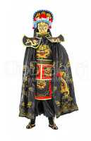Man in Samurai Decorated Costume with Fan