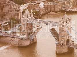 Retro looking Aerial view of London