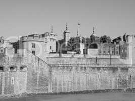 Black and white Tower of London