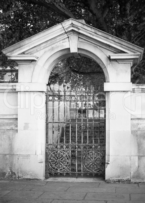 Black and white Old gate