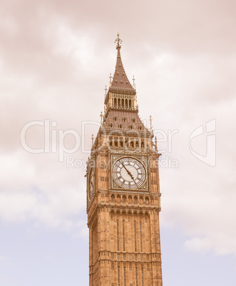 Retro looking Big Ben in London