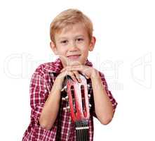boy with guitar portrait