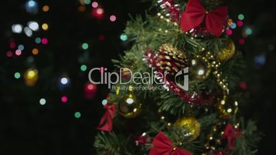 Christmas tree defocus to beautiful bokeh