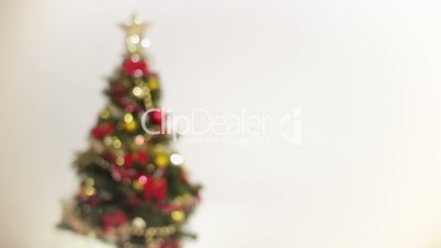 Christmas tree defocus to beautiful bokeh