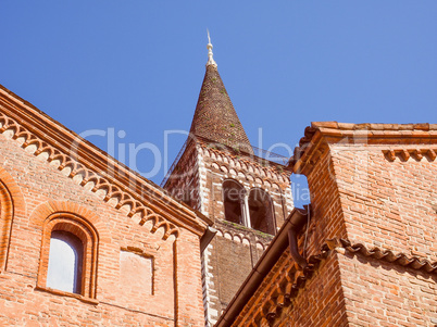 Retro look Sant Eustorgio church Milan