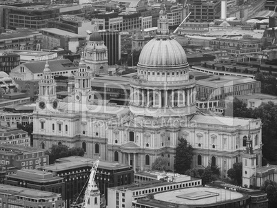 Black and white Aerial view of London