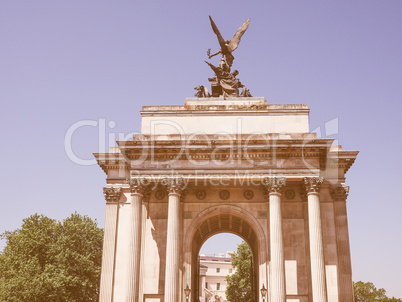 Retro looking Wellington arch in London