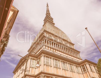 Retro looking Mole Antonelliana Turin