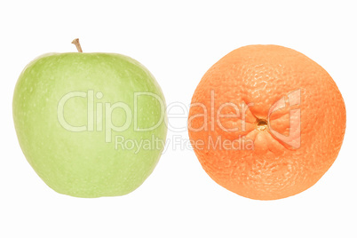 Retro looking Fruits isolated over white