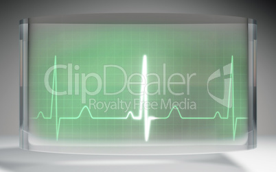 futuristic EKG medical liquid crystal display green