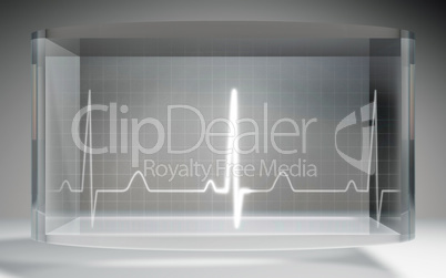 futuristic EKG medical liquid crystal display grey