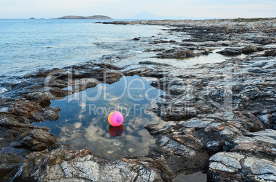 Ball in natural pool