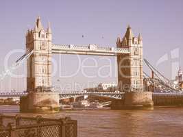 Retro looking Tower Bridge in London