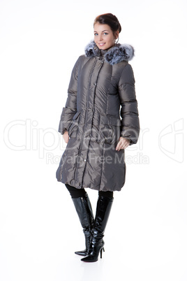 Young Beautiful Woman In Winter Coat