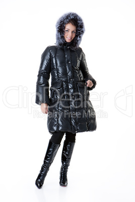 Young Beautiful Woman In Winter Coat