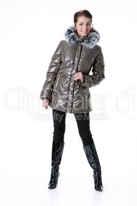 Young Beautiful Woman In Winter Coat