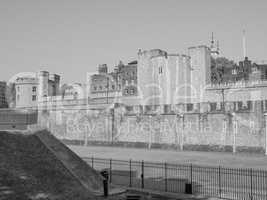 Black and white Tower of London