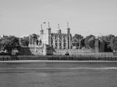 Black and white Tower of London