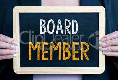 Board Member - Businesswoman with chalkboard