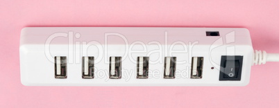 Usb Hub on Pink Background