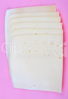 Cheese on Pink Background