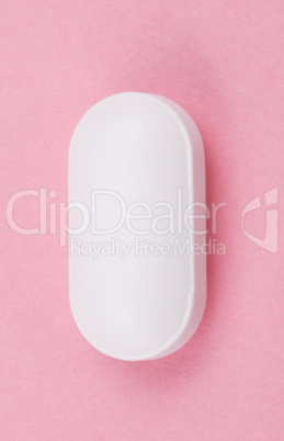 White Pill on Pink Background