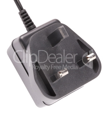 UK Outlet Plug with Cord Isolated