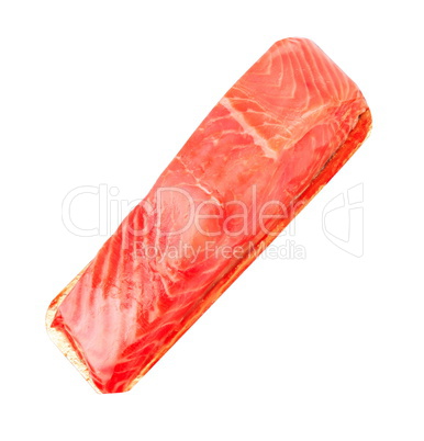 piece of red fish fillet isolated on white