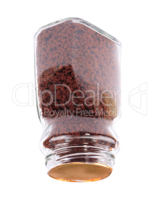 Jar of Instant Coffee Isolated