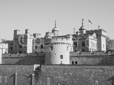 Black and white Tower of London