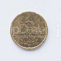 French 20 cent coin