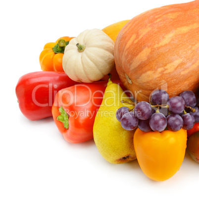 fruits and vegetables isolated on white background