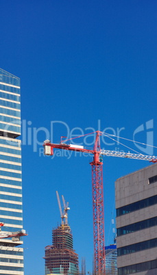 crane tower on sky background