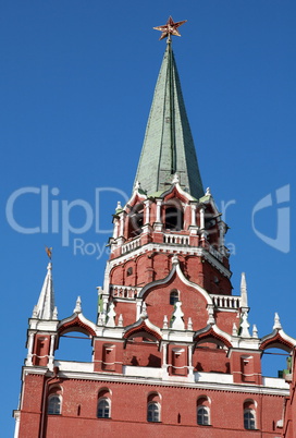 Kremlin tower on sky background