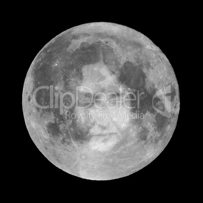 Moon with girl face