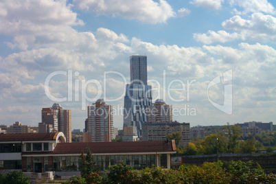 building on sky background