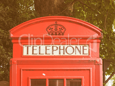 Retro looking Red phone box in London