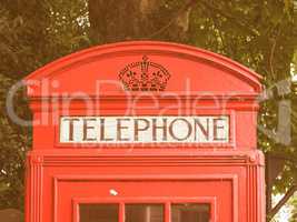 Retro looking Red phone box in London
