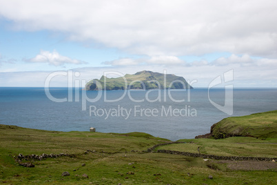 The island Mykines on the Faroe Islands