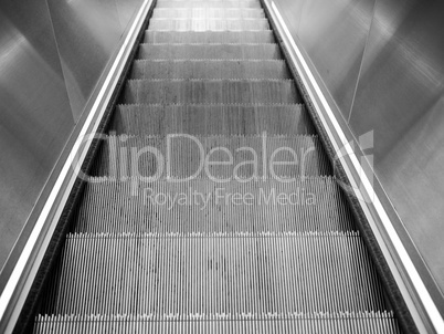 Black and white Escalator stair