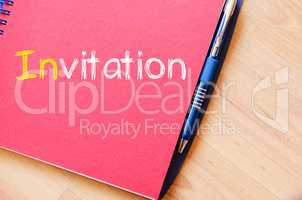 Invitation write on notebook