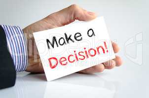 Make a decision text concept