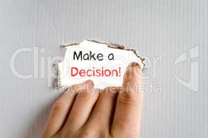 Make a decision text concept