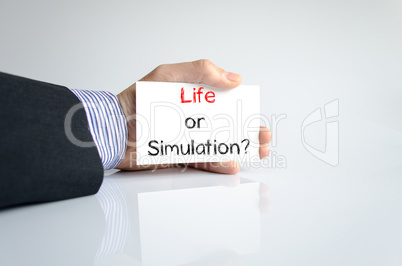 Life or simulation text concept