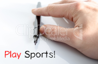 Play sports text concept