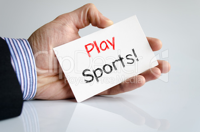 Play sports text concept