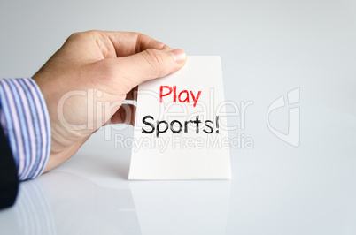 Play sports text concept